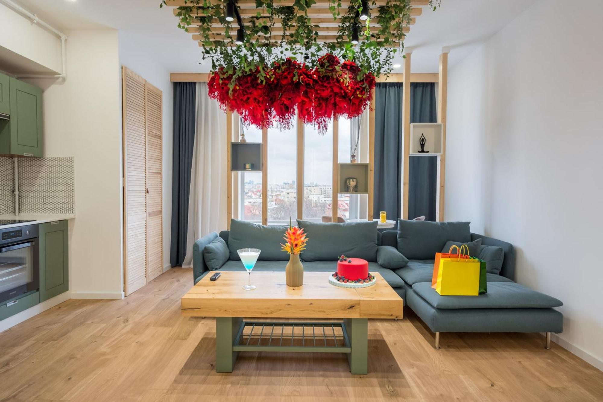 Jungle Escape - Luxe 1-Br Haven In Bucharest Lägenhet Exteriör bild